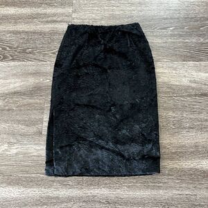 EUC‎ Strawberry-Fields Japanese Black Velvet Textured Pencil Skirt Size 1 Japan